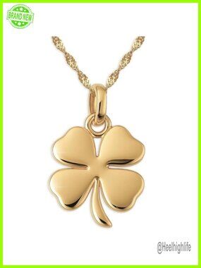 925 Sterling Silver Four Leaf Clover Necklace Shamrock Pendant 20in Chain